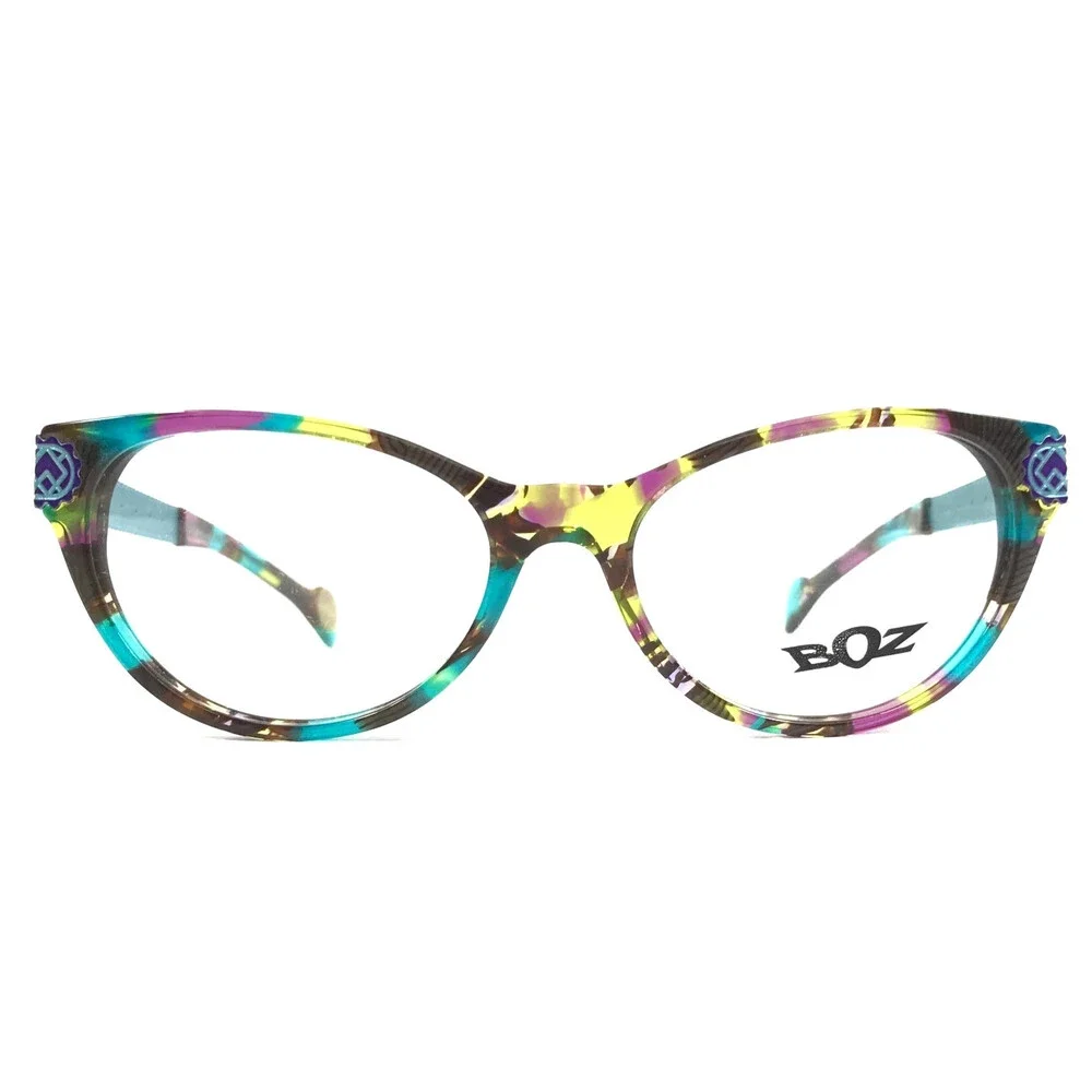 BOZ Eyeglasses Frames ZIGZAG 2575 Yellow Blue Pucci Cat Eye 53-16-137